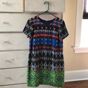 J. Crew Silk, Gemstone Pattern, Shift Dress